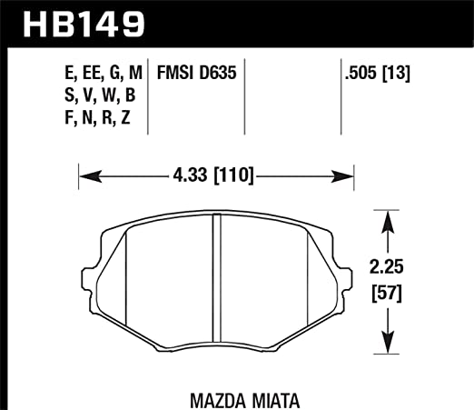 Hawk Brake Pad - Front (HB149E.505)