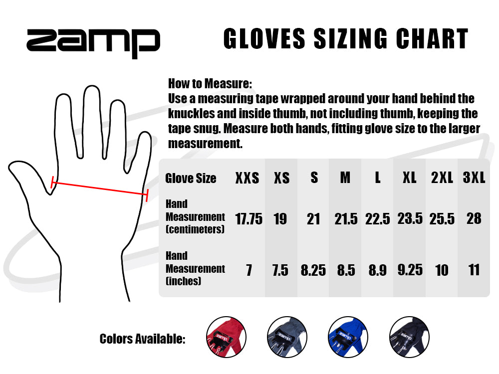 Zamp ZK-20 KART Race Gloves (Size: 2XS - 3XL)