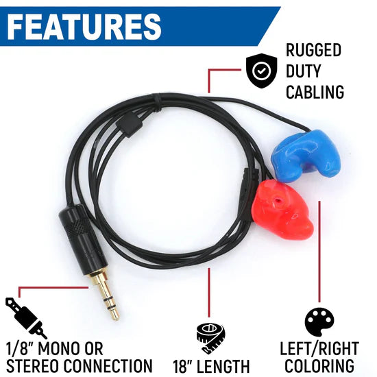 CHALLENGER SEMI-CUSTOM MOLDED EAR BUD SPEAKERS WITH 1/8 MONO PLUG – TMI ...