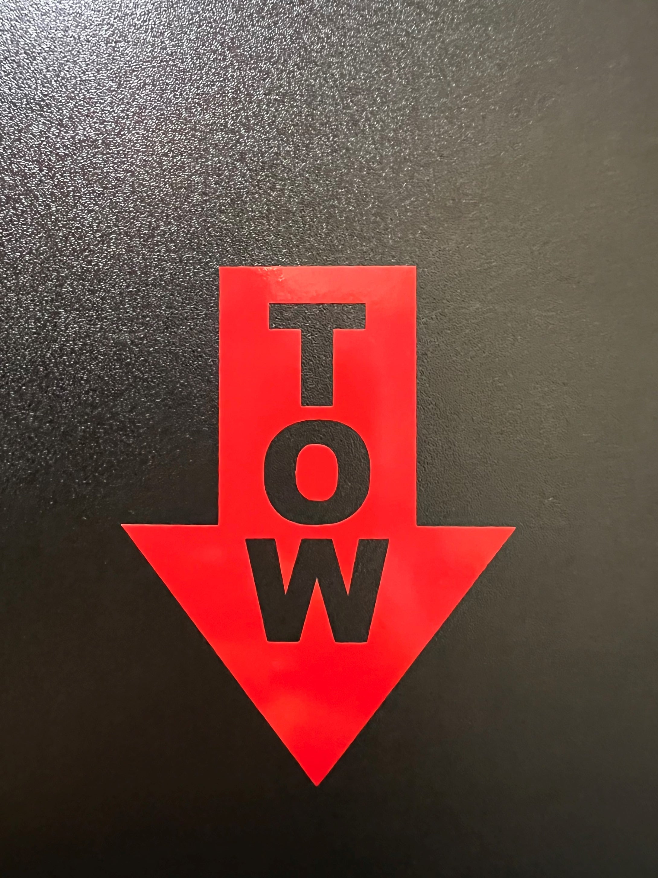 Automotive Racing Tow Point Sticker TOW Arrow Decal - Red or White – TMI Racing Products, LLC