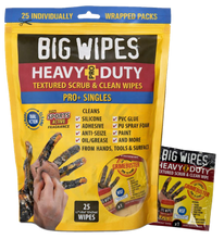Load image into Gallery viewer, Big Wipes Heavy Duty Pro+ 25 Singles