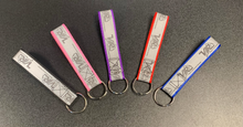 Load image into Gallery viewer, VIR Lazer Brite Key Loops, 1&quot;, Colors: Black, Blue, Pink, Periwinkle, Red