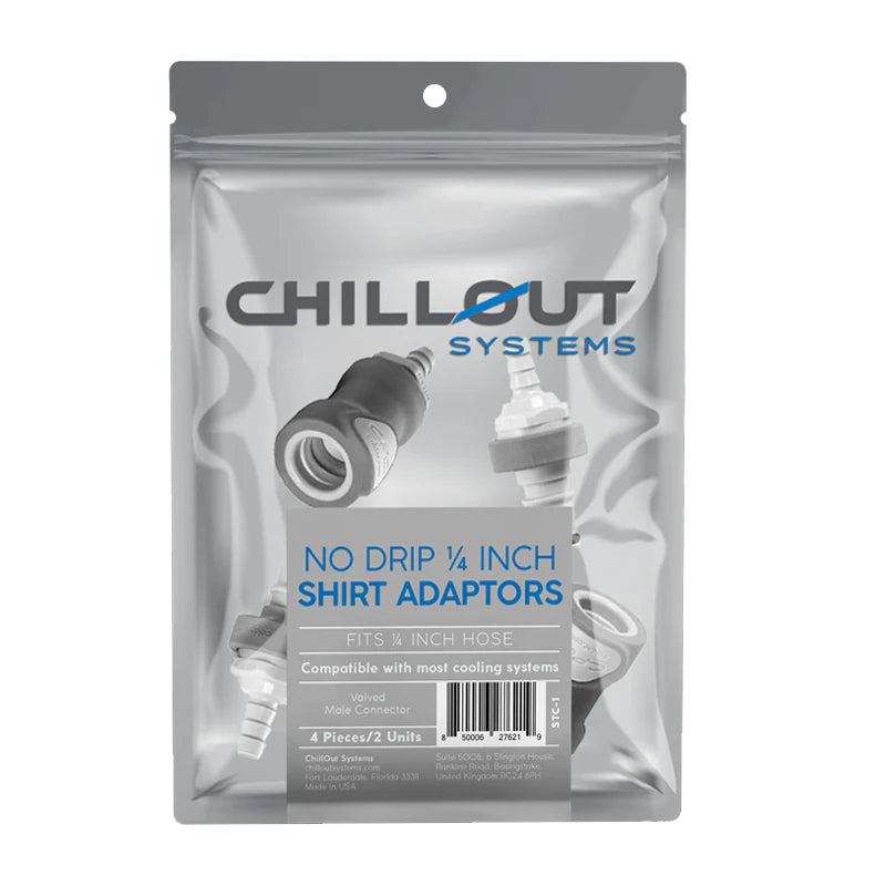 ChillOut No Drip 1/4TH Inch Shirt Adapters, 2 Sets (4 Pieces)