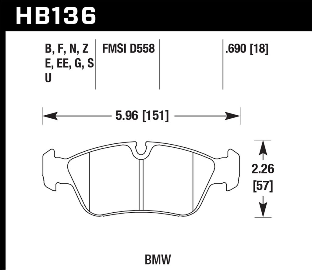 Hawk DTC-60 Brake Pad - Front (HB136G.690)