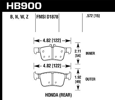 Hawk Street Brake Pads - Rear (HB900Z.572)