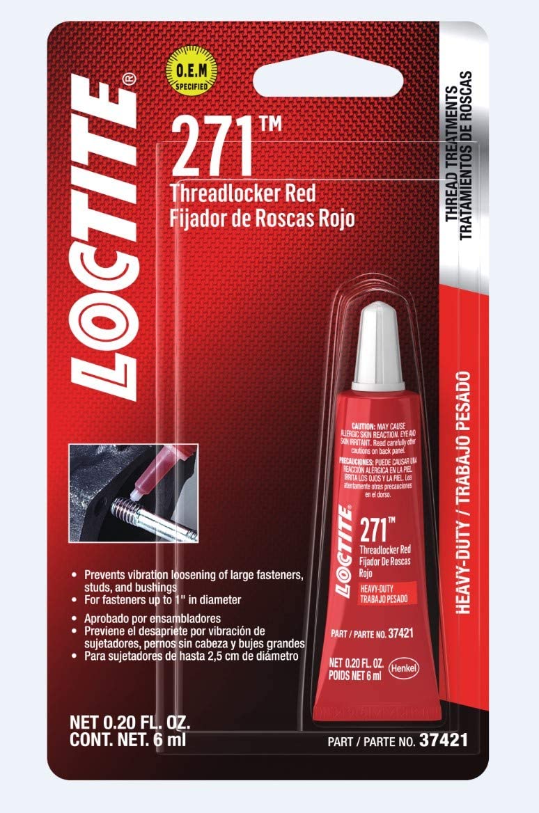 Loctite Threadlocker 271, Heavy Duty/Red, 6 ml tube