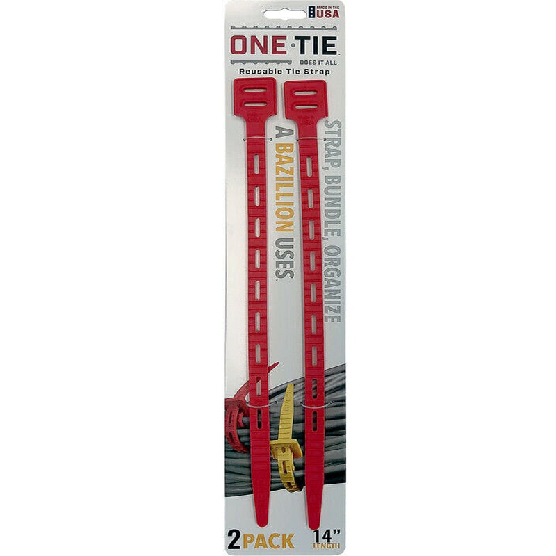 14" ONE-Tie, Color: Black or Red, 2 Pack