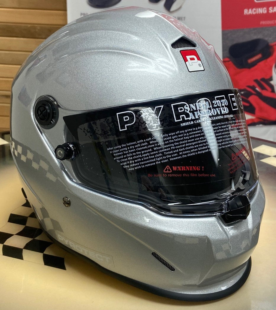 Pyrotect SA2020 Pro-Sport Full Face Duckbill, Silver (Size: XXS - 3XL)
